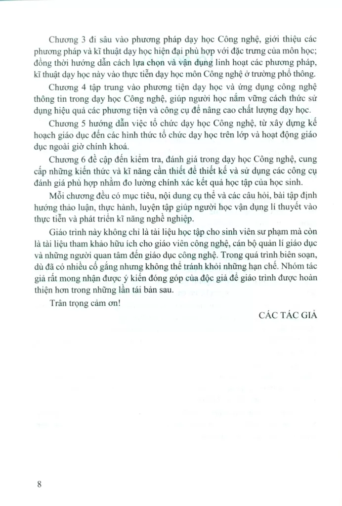 GIÁO TRÌNH LÍ LUẬN VÀ PHƯƠNG PHÁP DẠY HỌC CÔNG NGHỆ